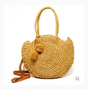 LAGGO Rio Sand Straw Handbag Crossbody Bag  Natural